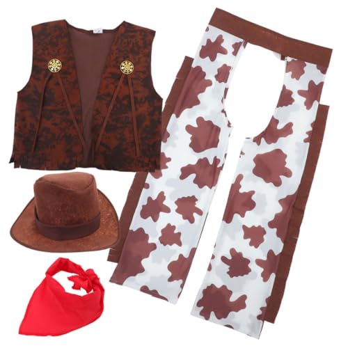 ibasenice 1 Set Piratenkostüm Für Kinder: Cosplay-hut, Verkleidungsweste, Bandana – Western-ankleide-outfit – Zubehör Für Geburtstags-halloween-partys von ibasenice
