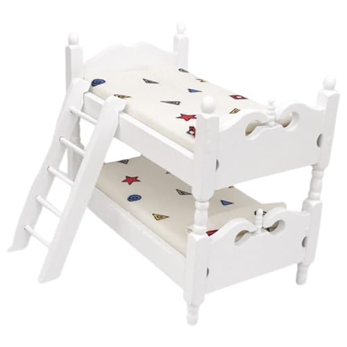 ibasenice 1 Set Puppenhaus Etagenbett Etagenbetten Doppelstockbetten Mini Etagenbett Puppenhaus Möbel Requisiten Puppen Minibett Miniatur Puppen Etagenbett Mini Möbel von ibasenice