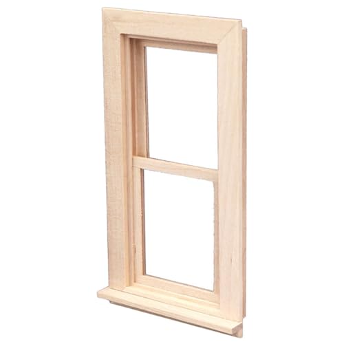ibasenice Baby Puppe Kinder Spielzeug Holz Kinder Spielhaus Mini Tabletop Fenster Modell Dekorative Puppenhaus Möbel von ibasenice
