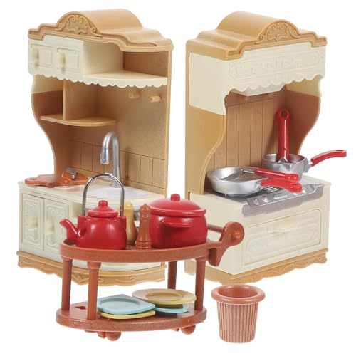 ibasenice Puppenhausmöbel Miniatur Tisch Figurine Glatte Miniatur Küche Set Kochen Bank ibasenice Puppenhausmöbel Miniatur Tisch Figurine Glatte Miniatur Küche Set Kochen Bank von ibasenice