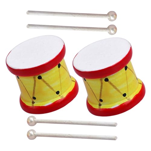 ibasenice 1 Set Puppenhaus Miniatur Leere Tasse Wassertasse Mini Modell Zubehör Mini Figur Ornament Dekorative Mini Instrument Kits Trommelstöcke Puppenhaus Trommel Holz von ibasenice