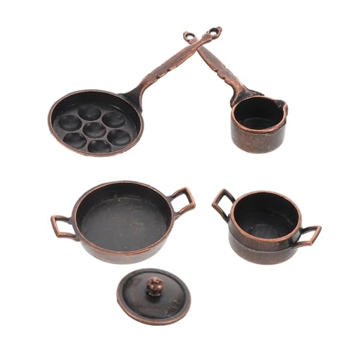 ibasenice Miniatur-Topf- Und Pfannenset Aus Metall – Spielküchenzubehör Für Puppenhäuser Im Maßstab 1/12 von ibasenice