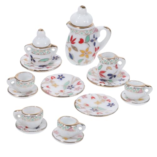 ibasenice 1 Set Puppenhausspielzeug Teetassen Mini Teetasse Mini Hauszubehör Miniatur Teetasse Mini Hausdekor Mini Küchenzubehör Miniatur Keramikgeschirr Bunte Keramik von ibasenice