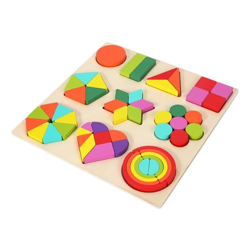 ibasenice Holzbaustein-Set – Pädagogisches Puzzle-Spielzeug Für Kinder – Spielzeug Zur Kognitiven Entwicklung Von Formen Und Geometrie von ibasenice