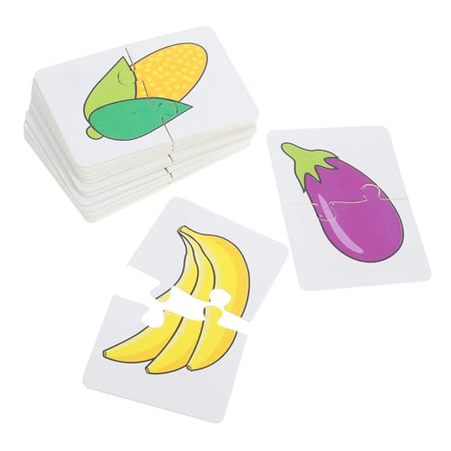 ibasenice Pädagogisches Lernkartenset Für Den Kindergarten Obst- Und Gemüse-puzzlekarten Kognitive Kinderspielzeuge Sensorische Spielkarten von ibasenice