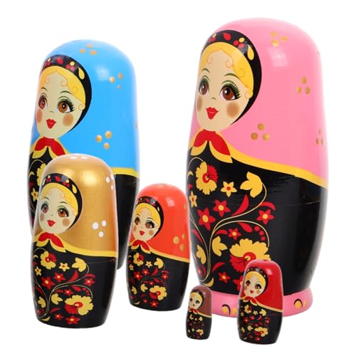 ibasenice Russische Nesting Dolls Spielzeug-Set Handgefertigte Hölzerne Matrjoschka-Puppen Für Geburtstage Oder Festivals von ibasenice