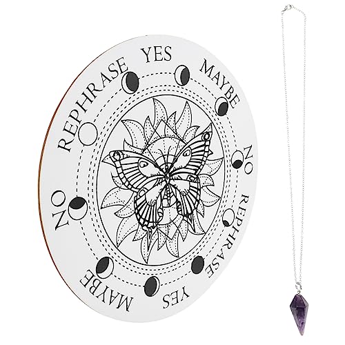 ibasenice Natürlicher Meditationsteller Dekoratives Pendelbrett-Set Holzhandwerk Energiesteinplatte Wohndekor ibasenice Natürlicher Meditationsteller Dekoratives Pendelbrett-Set Holzhandwerk Energiesteinplatte Wohndekor von ibasenice