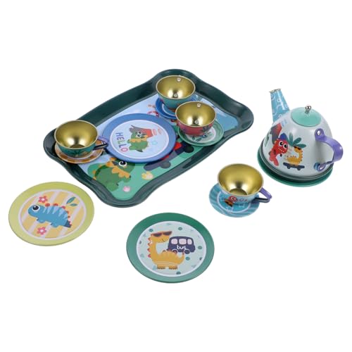 ibasenice 1 Set Spielhaus Teeservice Teetassen Mini Teetasse Kleines Teegeschirr Spielset Babys Mädchen Mini Teekessel Weißblech von ibasenice