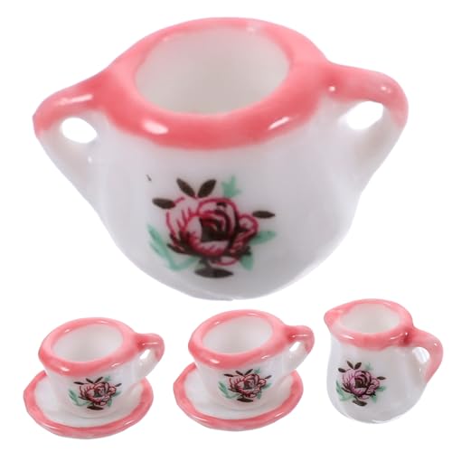 ibasenice 1 Set Stoffpuppenhaus Mini Teekannen Set Aus Keramik Küchenszenen Zubehör Kleine Teetassen Kleine Teetassen Kleine Häuser Kleine Häuser Miniatur Teeuntertasse von ibasenice