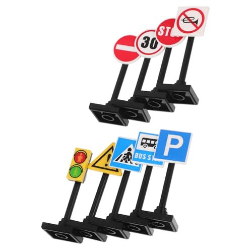ibasenice 1 Set Verkehrszeichen Spielset Für Mit Mini Ampel Und Straßenbauschildern Straßenschild Und Ampel Set Zum von ibasenice