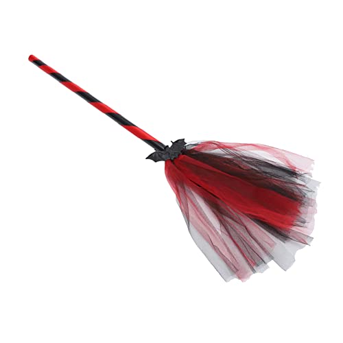 ibasenice 1 Stück Fledermausnetzbesen Mini Roter Besenaufkleber Besenbesen Halloween Hexendekorationen Besenkostüm Mini Besenstiele Halloween Miniaturen Hexenbesen Lustiger Kunststoff von ibasenice