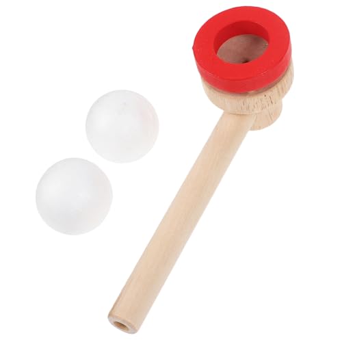ibasenice 1 Stück Gleichgewichtsblasende Spielzeuge holzspielzeug zabawki stymulujące rozwój Kinderspielzeug federnd Ball Blasenspielzeug schwimmendes Kugelgebläse Bambus rot von ibasenice