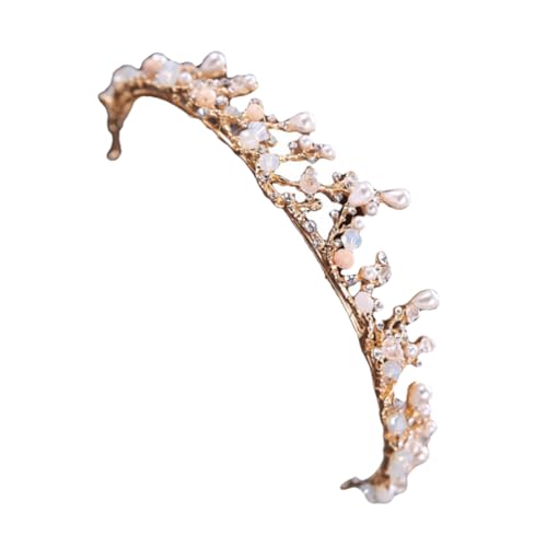 ibasenice 1 Stück Goldene Krone Kleines Mädchen Tiara Perlen Tiara Kleines Mädchen Party Mädchen Party Kopfschmuck Hochzeit Kopfschmuck Für Braut Mädchen Haarschmuck Braut Haarschmuck von ibasenice