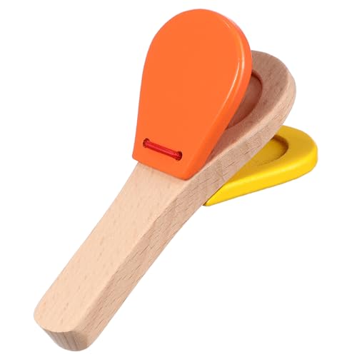 ibasenice 1 Stück Holzcastagnetten Klatschtafel Musikalisches zur Frühen der Kinderentwicklung Farbe Zufällig Zufällige Farbe von ibasenice