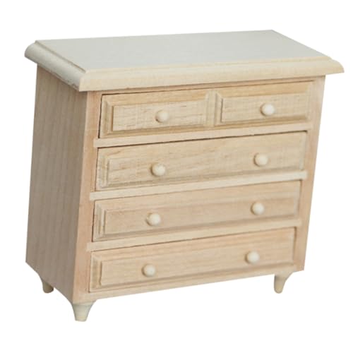 ibasenice 1 Stück Mini-Möbelmodell für kinderspielzeug hühner holzdeko bastel Materialien Mini-Ornament Miniaturmöbel Minischrank Mini-Hausschrank hölzern Beige von ibasenice