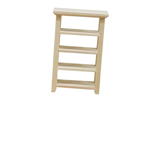 ibasenice 1 Stück Mini-Schreibtischmöbel Miniaturmöbel Puppe winzig klein Mini -Bücherregal Mini-Bücherregal-Modell Mini-Bücherregalmöbel hölzern Beige von ibasenice