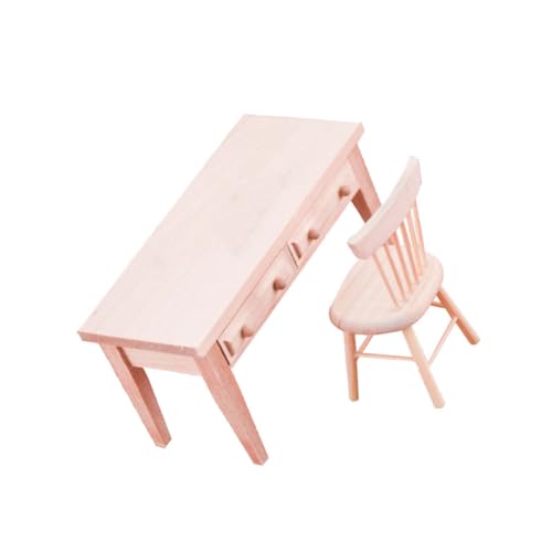ibasenice 1 Stück Mini-Schreibtischstuhl puppenhausmöbel Set Holzornamente Miniatur-Schreibtischfiguren Mini-Holztisch kleine Schreibtischmöbel Hölzern von ibasenice