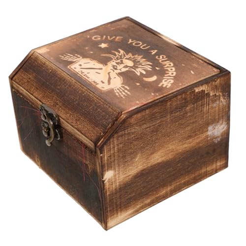 ibasenice 1 Stück Packung Aufge Schreckt Holzkiste Unheimlich Horrorstreiche Gruselig Halloween-Puppen Beängstigend Schreckensstreich Halloween-streichboxen Halloween-schrecken Hölzern Rot von ibasenice