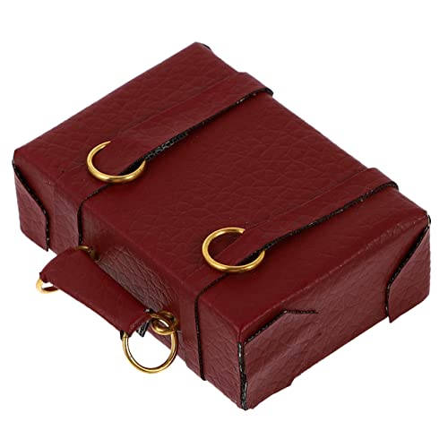 ibasenice 1 Stück Puppenhaus Koffer Mini- Retro -Wohnkultur Mini-Taschen Miniatur kindergeschenke adventsgeschenke schöner Mini-Hauskoffer Mini - Kunstleder rot von ibasenice