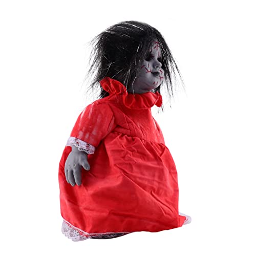 ibasenice 1 Stück Sprachaktivierte Induktions-laufpuppe Gehen Halloween -Puppe Animatronische Halloween-Dekorationen Verfolgt Halloween -Dekorationen Zombie Animatronik Plastik von ibasenice