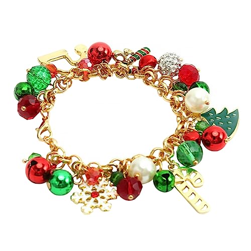 ibasenice 1 Stück Weihnachtsglocke Armband Armbänder Armbänder Mädchen Mädchen Armbänder Kugeln Kugel Armreif Strumpffüller Zuckerstange Schneeflocke Armbänder Festival von ibasenice