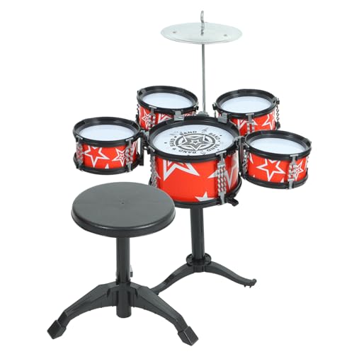 ibasenice Pädagogisches Kinder-Schlagzeug-Set Mini-schlaginstrumente Mit Trommelbank Zum Musiklernen Rot ibasenice Pädagogisches Kinder-Schlagzeug-Set Mini-schlaginstrumente Mit Trommelbank Zum Musiklernen Rot von ibasenice