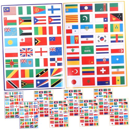 ibasenice 10 Blatt Flaggenaufkleber Flaggen Der Welt International Abziehbilder Thematisiert Aufkleber Mit Weltflagge Weltflaggen-Aufkleber Aufkleber Mit Flaggengesicht PVC Selbstklebend von ibasenice