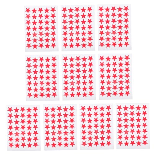 ibasenice 10 Blatt Selbstklebende Fünf Punkte Stern Aufkleber Belohnungssticker Rot Für Schule Büro Bastelarbeiten und Dekoration von ibasenice