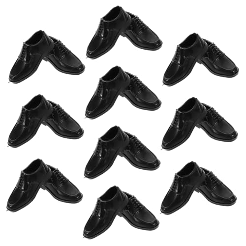 ibasenice 11 6 Zoll Puppenschuhe 10er Doppelpack Miniatur-Herrenschuhe Fürs Puppenhaus Passend Für Puppen Im Maßstab 1/6 Prinzen-Design von ibasenice