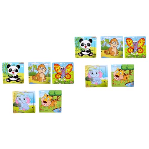 ibasenice 10 STK Früherziehungsspielzeug Casual lässige Elephant Holzpuzzle Kinder rätsel Kinderspielzeug pädagogisches Spielzeug Puzzle-Spielzeug hölzern Bambus von ibasenice