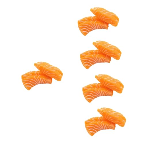 ibasenice 10 STK Modell Lachsfilet Gefälschtes Fleischspielzeug Falsches Lachs-Sushi Modell Mit Gefälschten Meeresfrüchten Sashimi-Modell Gefälschter Fisch Säule Kind PVC Lebensmittel von ibasenice