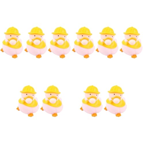 ibasenice 10 Prise Musik kinderspielzeug spaß Rubber Ducks Slack Spielzeug für den Schreibtisch Geschenk Kompaktes Quetschspielzeug lustige stressbälle Karikatur kleine gelbe Ente PVC von ibasenice