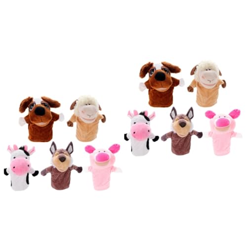 ibasenice 10 STK Tierische Marionette Stoffhunde Für Kinder Puppe Mit Beweglichem Mund Schaf Spielzeug Handpuppe Spielzeug Kidcraft-spielset Puppen Eltern-Kind Pp Baumwolle AFFE von ibasenice