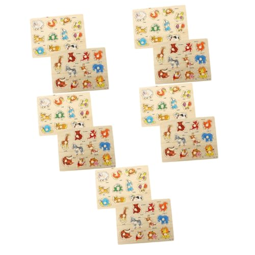 ibasenice 10 Sätze Brettpuzzle greifen Kinder rätsel fokussiert Puzzlebrett in Holzform Puzzle mit geometrischen Formen Babyspielzeug aus Holz Spielzeug für Kleinkinder Tierpuzzle aus Holz von ibasenice