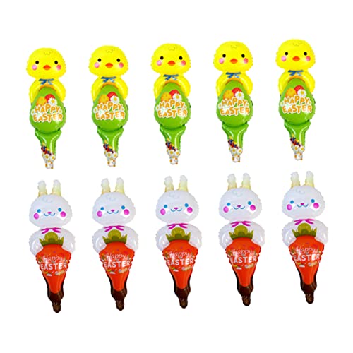 ibasenice 10 Stk. Ballon Aufblasbares Osterspielzeug Party aufblasbare Stöcke Aufblasbarer -Party-Stick kluppe kiddibuzz toy Aufblasbarer Stab für Ostern Aufblasbarer Kinderstock Sport von ibasenice