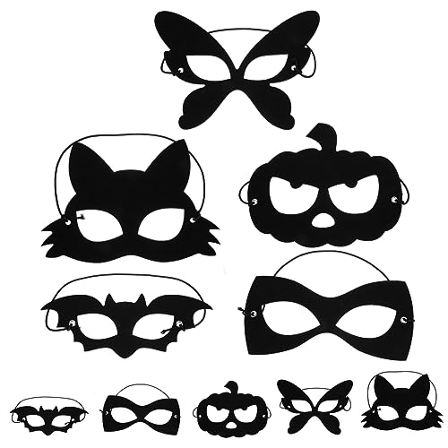 ibasenice 10 Stück Augenmaske aus Filz goldene Maskenmaskerade Karnevalsmasken Halbmaske halloween masken halloweenmaske Halloween-Maskerade-Masken Maskerade Maske Requisit gefühlt Black von ibasenice
