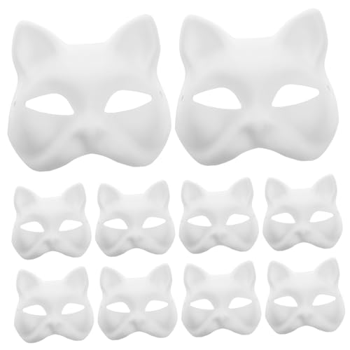 ibasenice 10 Stück DIY Katzenmasken Set Unbemalte Katzenmasken zum Bemalen für Halloween Cosplay Partys Kreatives Bastelkit aus Stabilem Papier für Erwachsene ibasenice 10 Stück DIY Katzenmasken Set Unbemalte Katzenmasken zum Bemalen für Halloween Cosplay Partys Kreatives Bastelkit aus Stabilem Papier für Erwachsene von ibasenice
