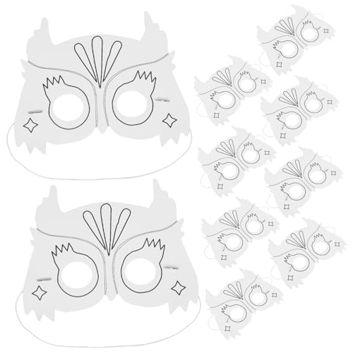 ibasenice 10 Stück Farbmaske Superhelden-Masken für Gesichtsmaske basteln für bastelmaterial für halloween deko Augenmasken selber machen Cosplay-DIY-Masken Weiß von ibasenice