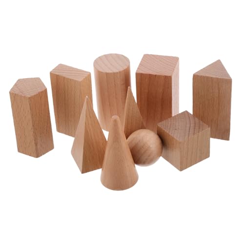 ibasenice 10 Stück Geometrisches Modell Geometrie Bausteine Blöcke Mit Fester Geometrie Holzformmusterblöcke Geometrische Körper Für Den Unterricht Mathe-formblöcke Formspiele Hölzern Beige von ibasenice