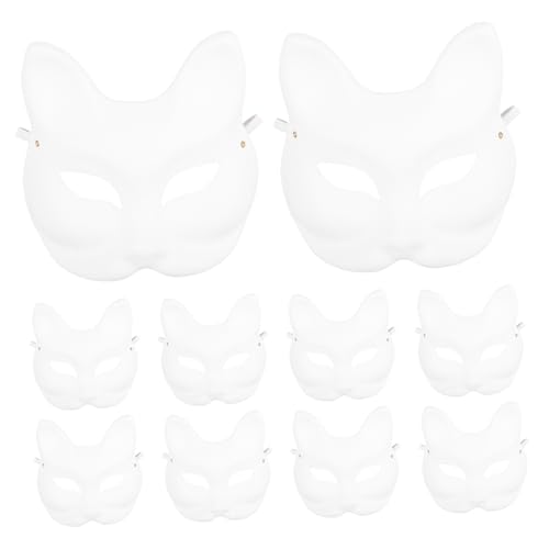 ibasenice 10stücke Masken Blanko Pappmaske Bemalen Für Halloween Und Bastelset Für Erwachsene von ibasenice