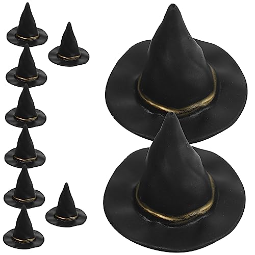 ibasenice 10 Stück Hexen Hut Miniatur Hexenhüte Halloween- Halloween Hexenhut Puppe spitz halloween dekoration halloween decoration toys kleiner Hut kleiner Hexenhut Plastik Black von ibasenice