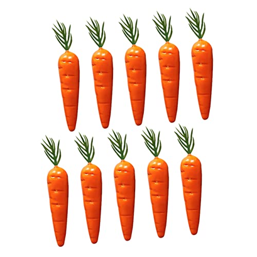ibasenice 10 Stück Karottenminiaturen Künstliche Pop Puppen Gartenfiguren Fake Kit Töpfe Marken Pflanzen Mini Plüschtiere Tischgirlande Ornament Orange Schaum von ibasenice