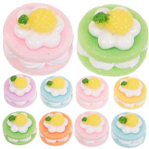 ibasenice 10 Stück Künstliche Macaron Kuchenmodelle Teiliges für Puppenhaus und Rollenspiele Realistische Nachbildung von Desserts Kognitiven Fähigkeiten Langlebiges Material für von ibasenice
