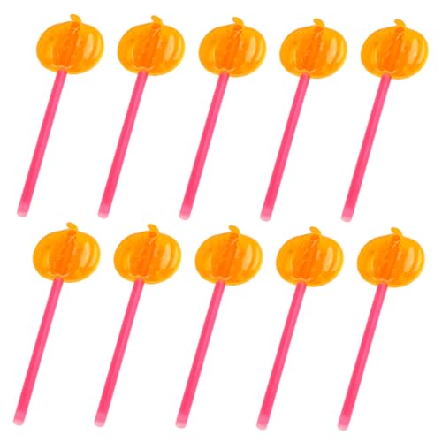ibasenice 10 Stück Kürbis-leuchtstäbe Minis Rot Glühen Animieren Spaß Halloween Ornament Lächeln Kürbisse Geburtstag Schmelzen Gefälscht Süßigkeiten Alien Aufblasbar Platte Sport von ibasenice