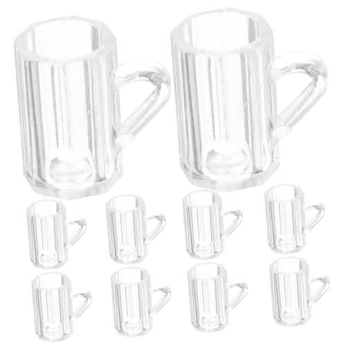 ibasenice 10 Stück Mini-Charms Miniartikel Für Puppen Puppenhaus Zubehör Mini Mini-tassen Puppensachen Minitasse Für Puppen Mini-trinkbecher Miniaturbecher Realistisch Abs Transparent von ibasenice