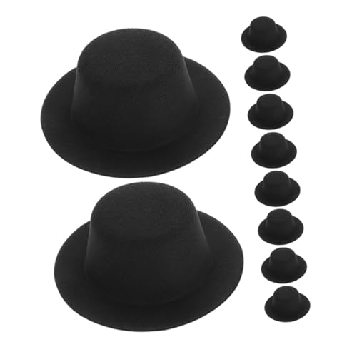 ibasenice 10 Stück Mini Top Hats Schwarz Leichte DIY Mini Hüte für Bastelprojekte Haustier Accessoires Puppendeko Festliche Party und Weihnachtsdekoration von ibasenice