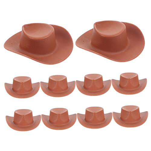 ibasenice 10 Stück Miniaturisierte Cowboy Hüte Teiliges aus Stabilem Kunststoff für Puppen und Bastelprojekte Wiederverwendbar Festlich Kreative DIY von ibasenice