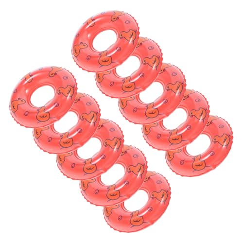 ibasenice 10 Stück Partydekoration Strand Schwimmer Kleinkind Ringe Spaß Kindergeburtstag deko Schwimmring-Modell Miniatur-Schwimmring für simulierter Schwimmring PVC rot von ibasenice