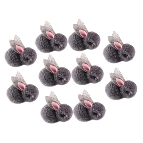 ibasenice 10 Stück Plüsch Häschen Kaninchen Mädchen Bekleidungsversorgung DIY Kleidungsverzierung Kleine Hasenpuppe Hasenpuppen Selber Machen Hut- Grey von ibasenice