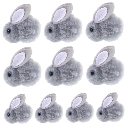 ibasenice 10 Stück Plüsch Häschen Ohren Puppe Kaninchen Bekleidungsversorgung Hut- Kopfschmuck Zubehör Selber Machen DIY Liefert Bekleidungszubehör DIY-verzierung Grey von ibasenice